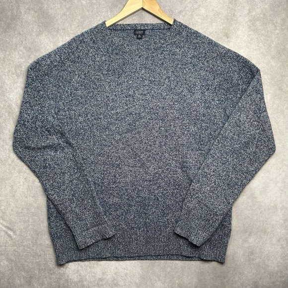 J.CREW Other - J Crew 100% Lambswool Wool Sweater Marled Blue Knit Crewneck Men's XL Preppy